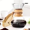 Pour Over Coffee Maker with Reusable Stainless Steel Filter and 100Pcs Filter Paper, 13.5/20oz Borosilicate Glass Coffee Carafe