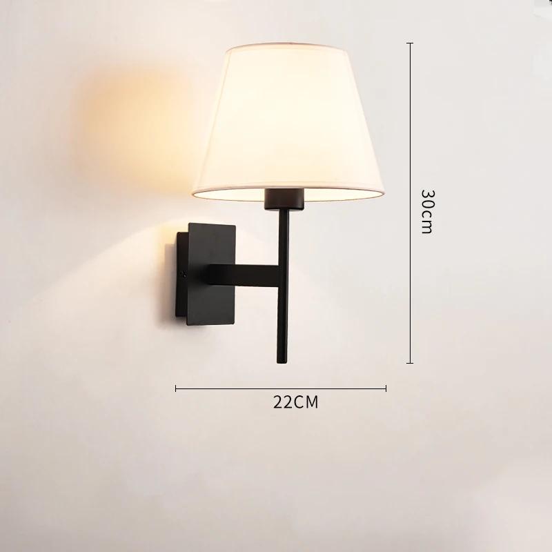 Nordic retro LED wall lamp American classic fabric lamp Bedroom lighting Living room sofa Corridor staircase Interior decoration