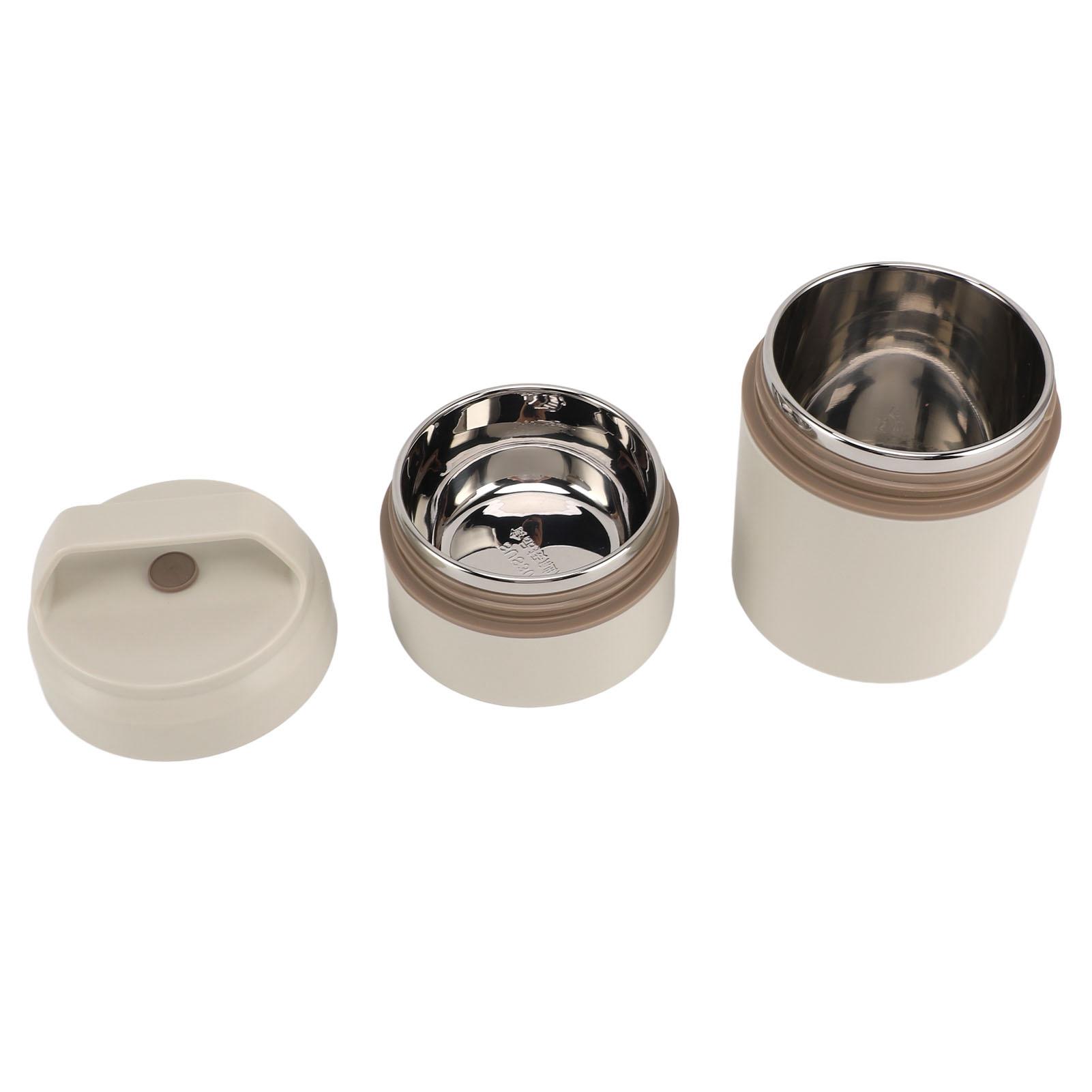 

Stainless Steel Insulated Food Jar Double Layer 620ml Capacity Leak Proof Lid Insulated Food Container Wide Mouth Beige L бежевый