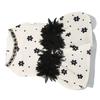 Pet Dog Dress Soft Comfortable Breathable Black Floral Pet Princess Dress for Small Pets Beige XL