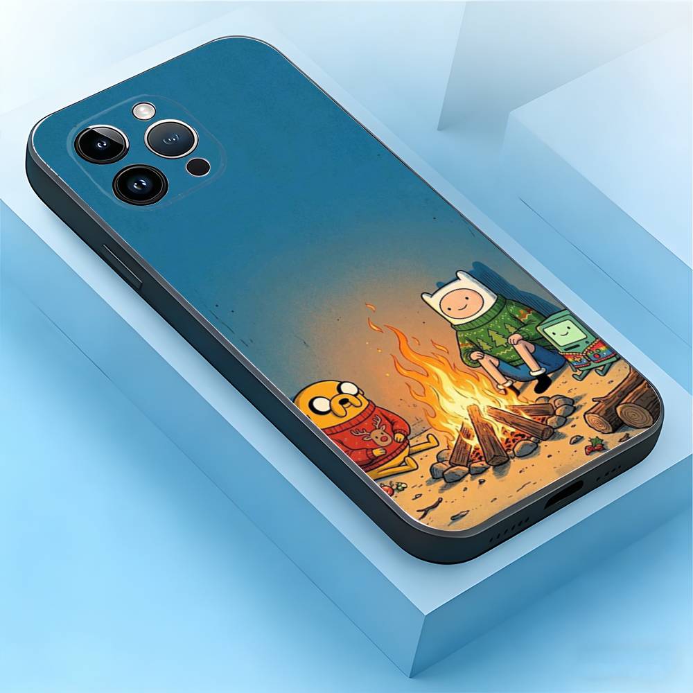 

Adventure Time Phone Case For iPhone 17,16,15,14,13,12,11,Air,XR,Pro,Max,Plus,mini,SE Silicone Black Cover iPhone12mini