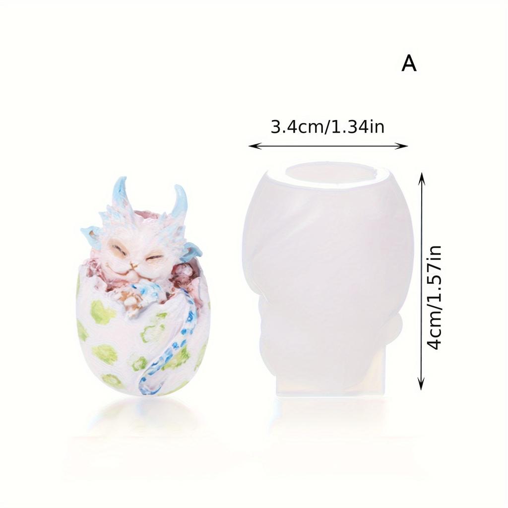3D Dragon Egg Resin Mold Silicone Fondant Mould for DIY Crafts Cute Keychain Ornaments Animal Casting Mould Epoxy Resin Casting