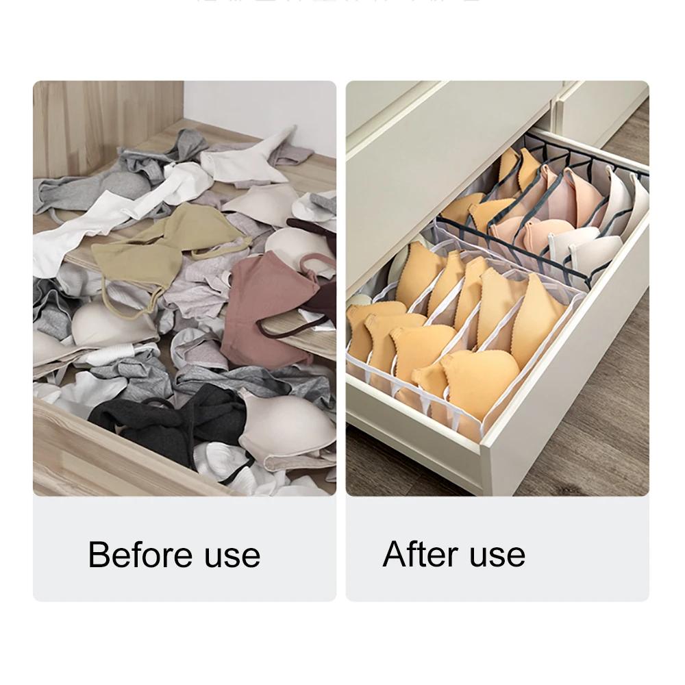 Wardrobe Closet Drawer Organizers for Underwear Bra Socks Panty Storage - Home Dormitory Cabinet Organization Boxes