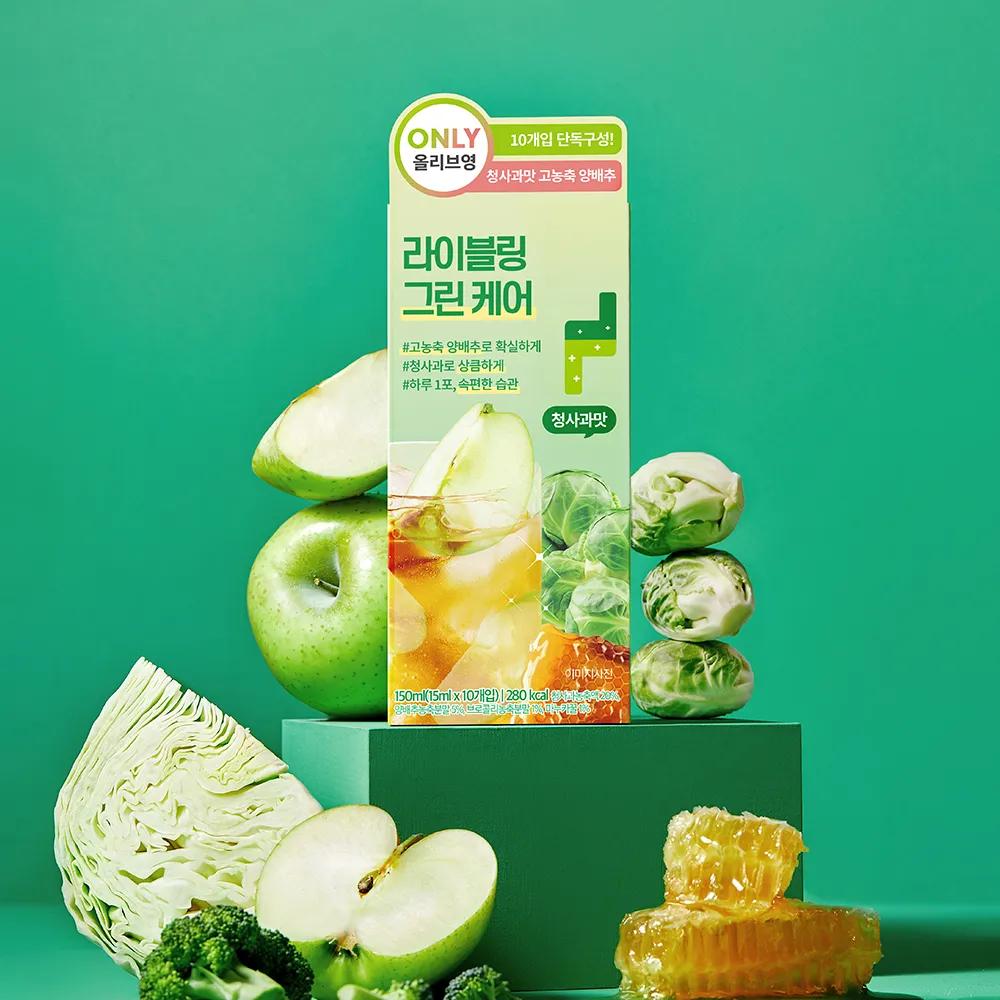 LIVELING Green Care (Cabbage, Green Apple) 15mL*10 Sticks