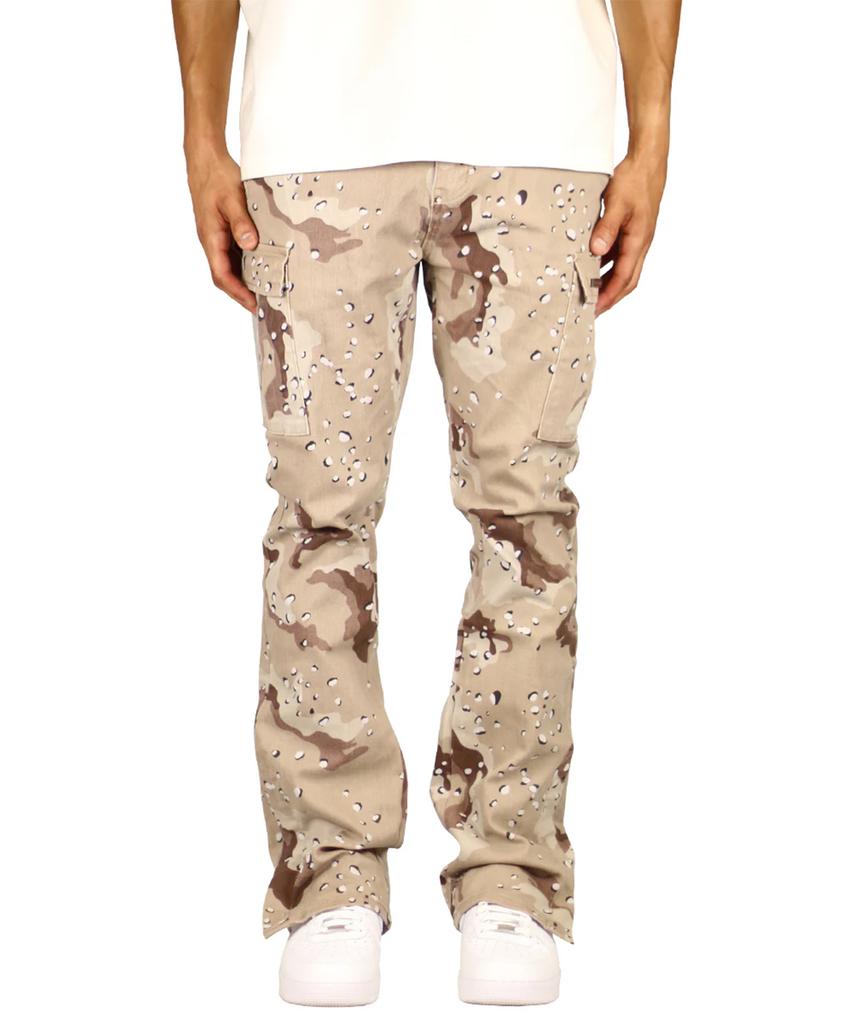 Haipeodenim Desert Camo Flare Cargo Pants