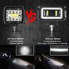 4-inch 8D Lens LED Rectangular Work Lamp Angel Eyes Halo Driving Light Reverse Fog Light for Car Truck ATV Motocycle UTV Pickup