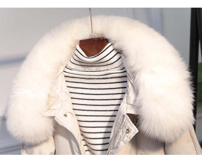 Women's Short Down Jacket with Large Fur Collar, 2024 Petite Slimming Style, Clearance Sale