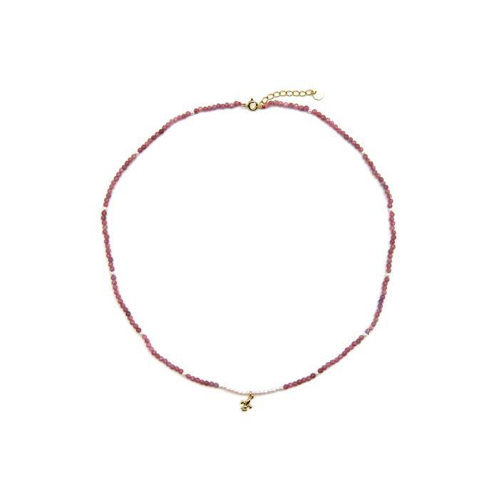 Collier Luxenter en argent 925 avec cristal rose finition or 18k - Atlo