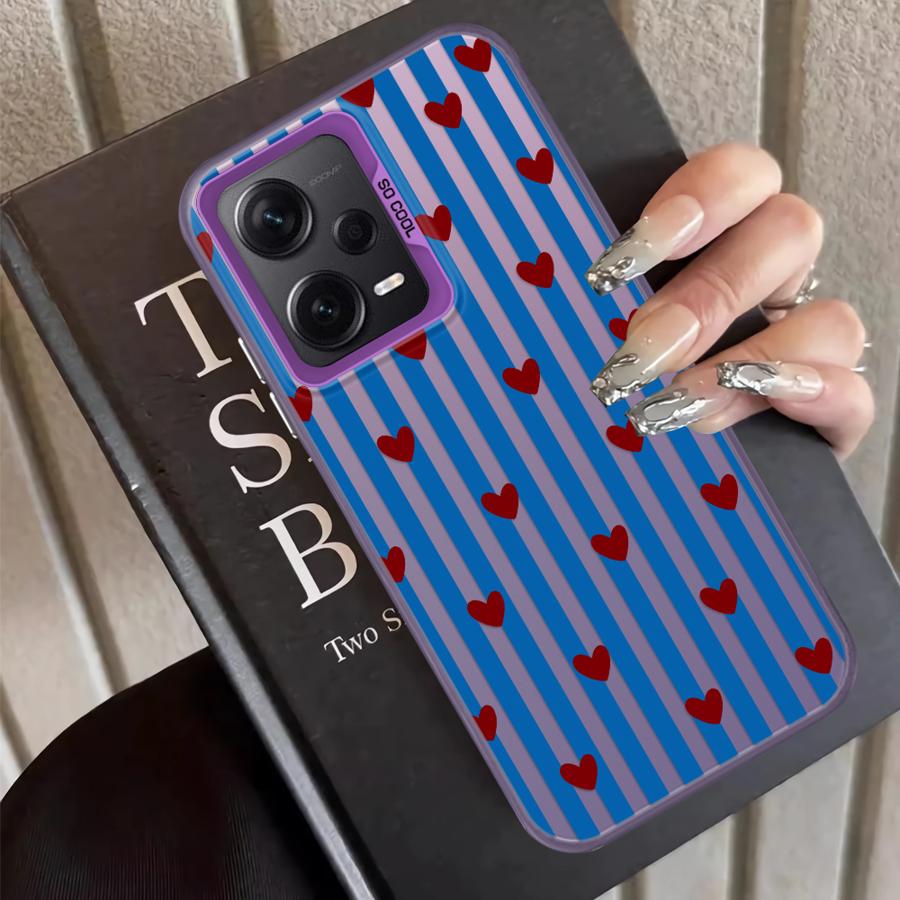Back Phone Cover Case for Xiaomi Redmi 12C 9T 14C A5 10C K60 A1 A2 Plus 13C 9C Note 9 10 Stripe Love Heart