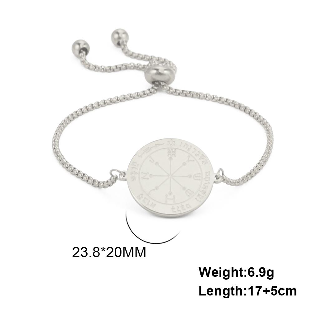 Teamer Key of Solomon Pentacle Bracelet Stainless Steel Gold Color Bracelet Magical Astrology Jewelry Jupiter Sun Venus