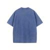 Men's  Washed T-Shirt - Streetwear Tee with Distressed Front, Soft Breathable Fabric, Loose Fit Round Neck Short Sleeve Shirt for Casual Casual Attire