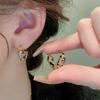 Heart Drip Oil Ear Buckle Korea Sweet All-matching Temperament Hoop Earrings Delicate High-grade New Gold Plating Jewelries