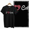 COOLMIND CAT Print  BLACK Short Seleve 100% Cotton Exclusive Graphic Women T Shirt Big Size O-neck Cotton Cat Lover Women Tshirt