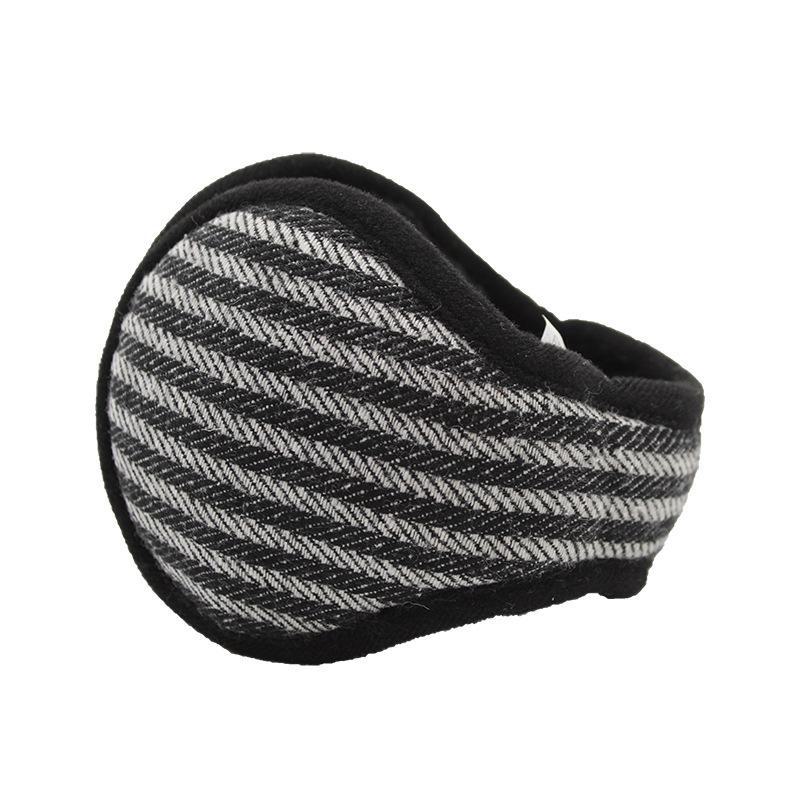 

Зимние складные плюшевые наушники Cross-Border для мужчин и женщин Striped, One Size серый