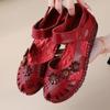 Fashion GKTINOO Summer New Handmade Women's Shoes National Style Genuine Leather Hollow Women's Sandals Soft Flat with Sandals