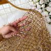 Iny Sequin Long Sve Round Ne Ort T-irt Women's Slim Fit Sli Korean Sle Commute Pure Color Summer Top