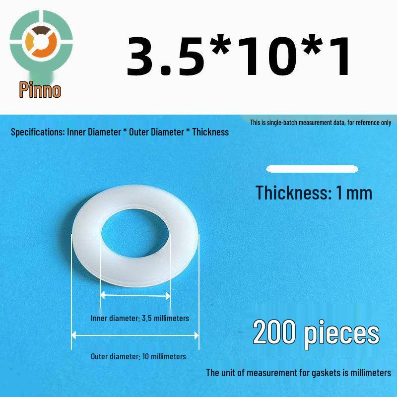 Thickened Nylon Plastic Flat Washer: Hard Plastic Gasket M2-M16