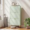 Elegant Three-Drawer Shoe Cabinet - Light Green