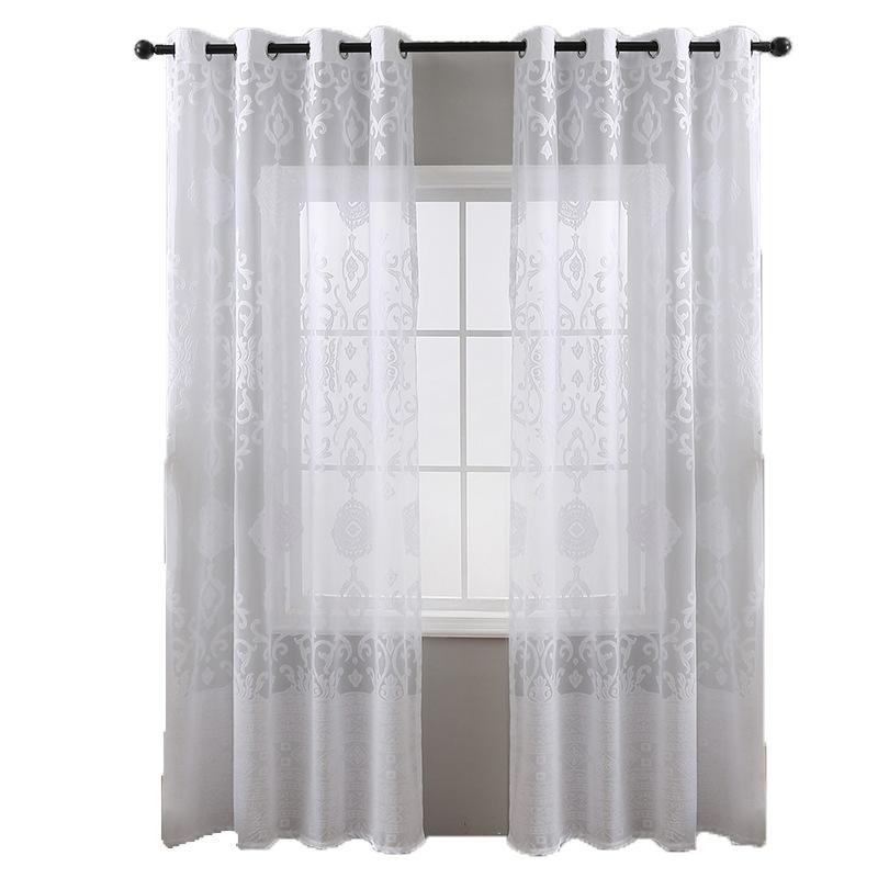 Semplice tenda per finestra in pizzo con fiori di rame, leggera e di lusso, in fibra di poliestere, adatta per soggiorno, camera da letto, sala da pranzo, cucina