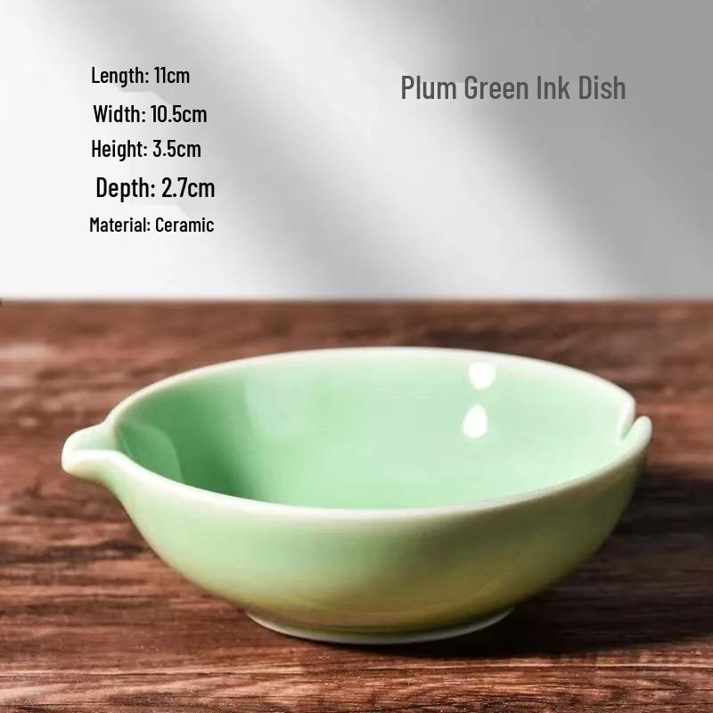 Multi-functional Ceramic Inkstone & Ink Dish for Calligraphy and Brush Painting Beginners