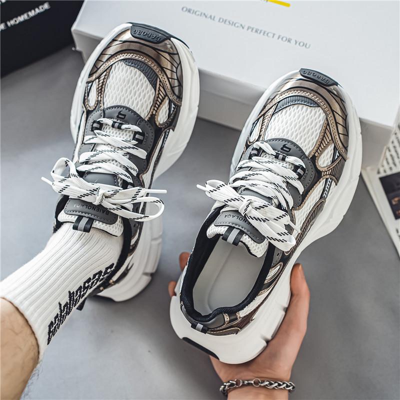 Men's 2024 Summer Mesh Breathable Casual Thick-Soled Sporty Dad Shoes