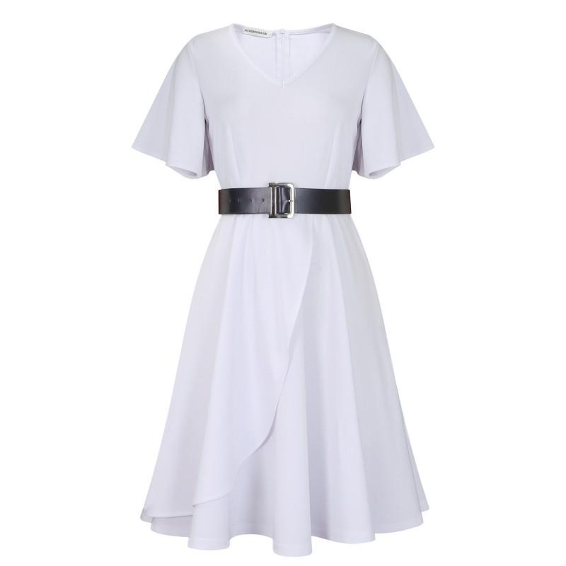 

Large Size Women s Clothing Summer Fashion Elegant Temperament V-neck Flared Sleeve Skirt African Dress L