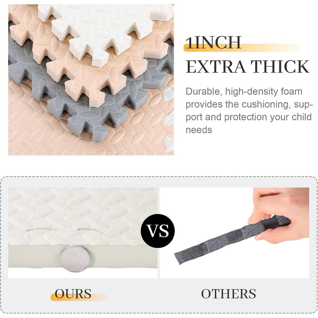 4/8-Piece Pack 2.5cm Thick Baby Play Mat BPA-free Non-slip Baby Crawling Puzzle Mat Children's Activity Mat Suitable for Nursery