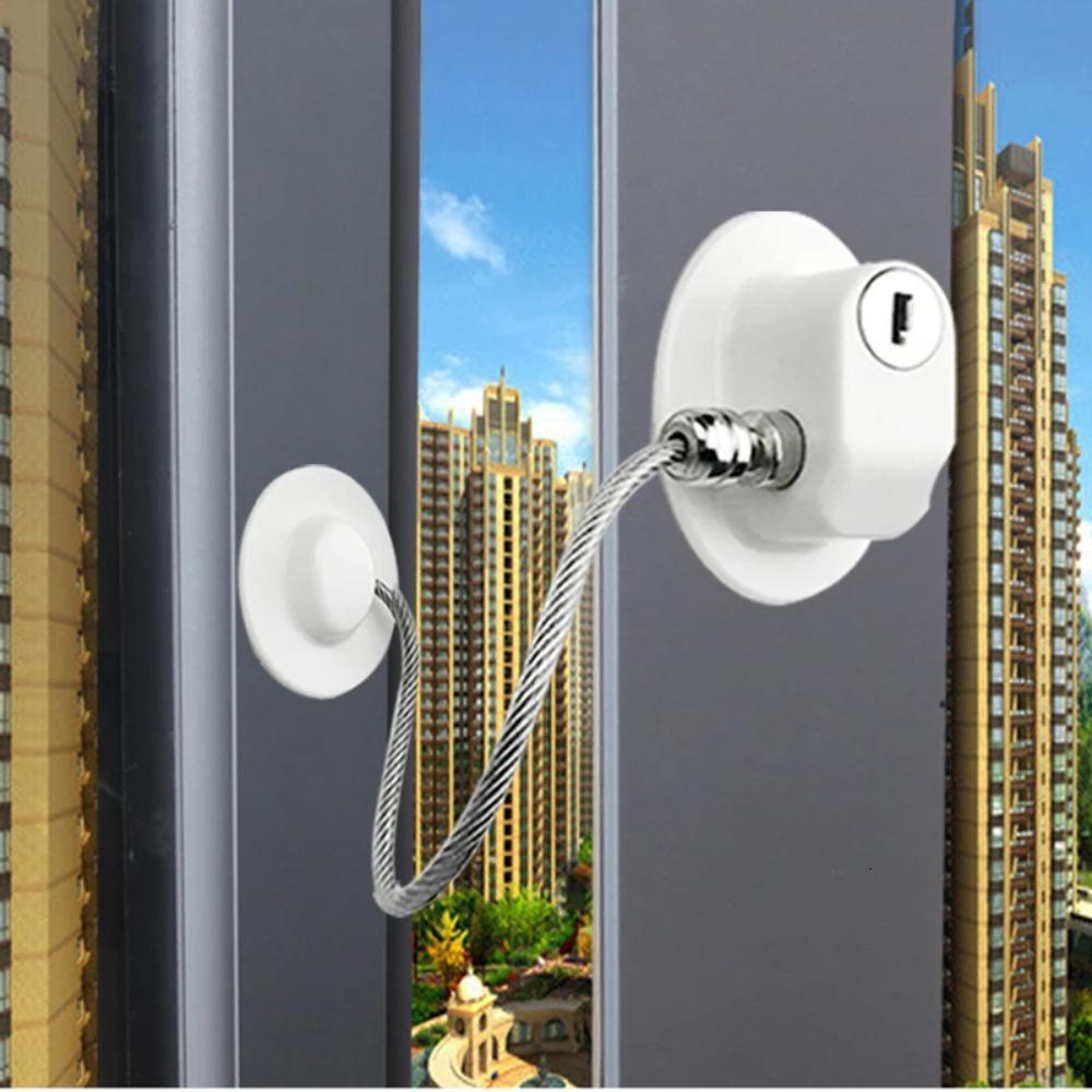 2Pcs Self Adhesive Window Security Lock No Drilling Refrigerator Door Lock Cupboard