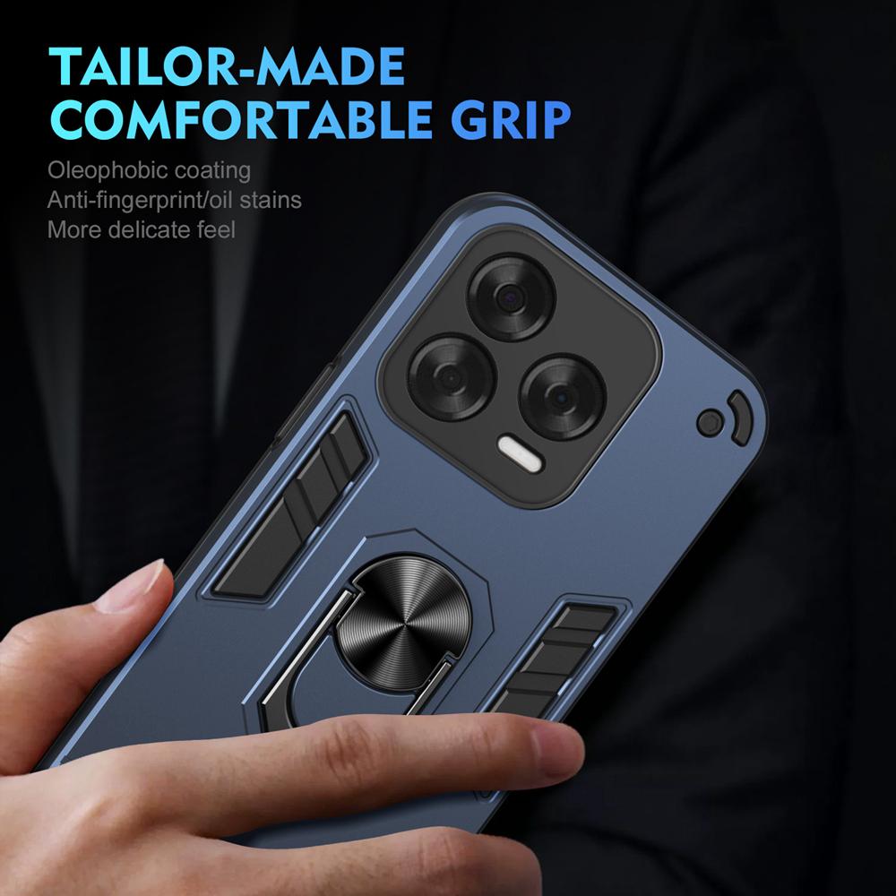 KEYSION Nárazuvzdorné pouzdro Armor pro ZTE Blade V70 Vita Silikon+PC Kroužek pro ochranu fotoaparátu Stojánek Kryt na telefon pro Blade V70 Design