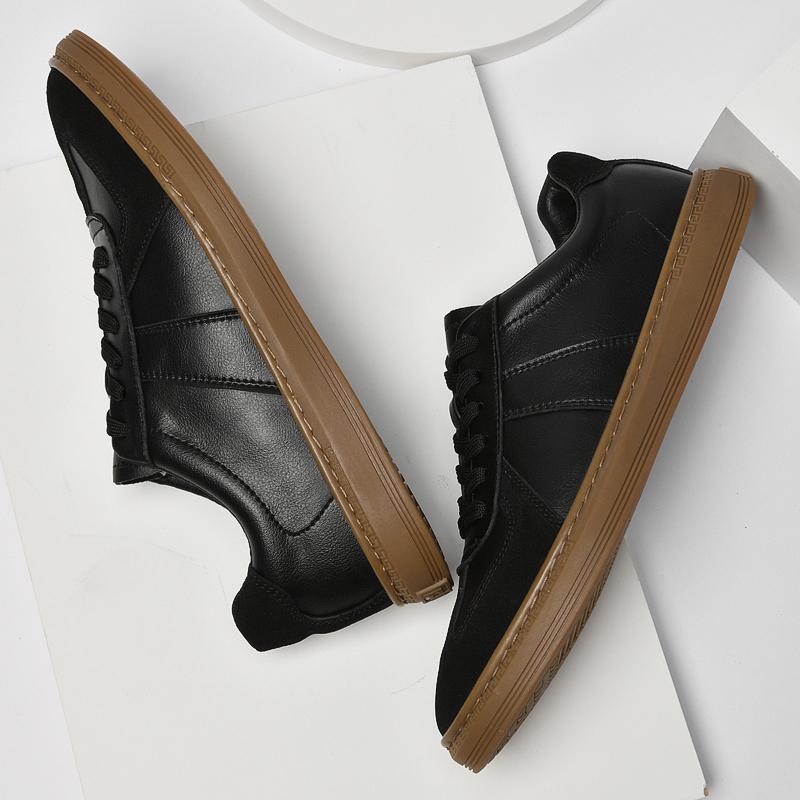 Weiches Leder Herrenschuhe Herren Sneaker Herren Freizeitschuhe Britischer Stil Mode Weiße Schuhe Leder Schulsportschuhe Schnürschuhe Elegant