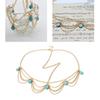 Jewelry Headband 21.7in Long Golden Color Retro Style Exquisite Luster Tassel Forehead Headband for Women Wedding Party