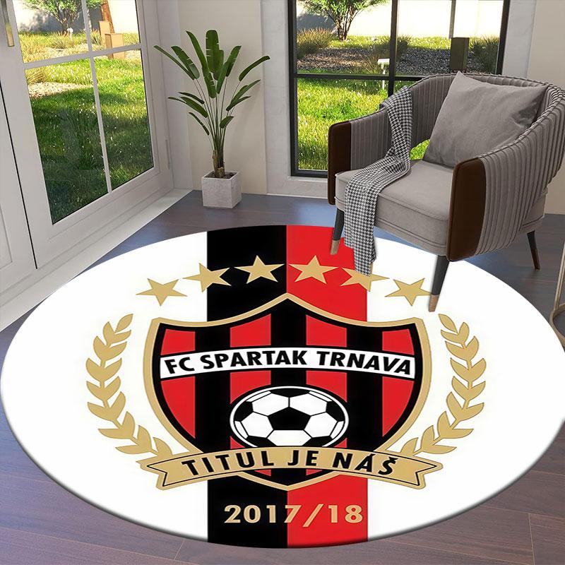FC Spartak Trnava Round Area Rug,Carpet Rug for Living Room Bedroom Sofa Playroom Decor,Non-slip Floor Mat