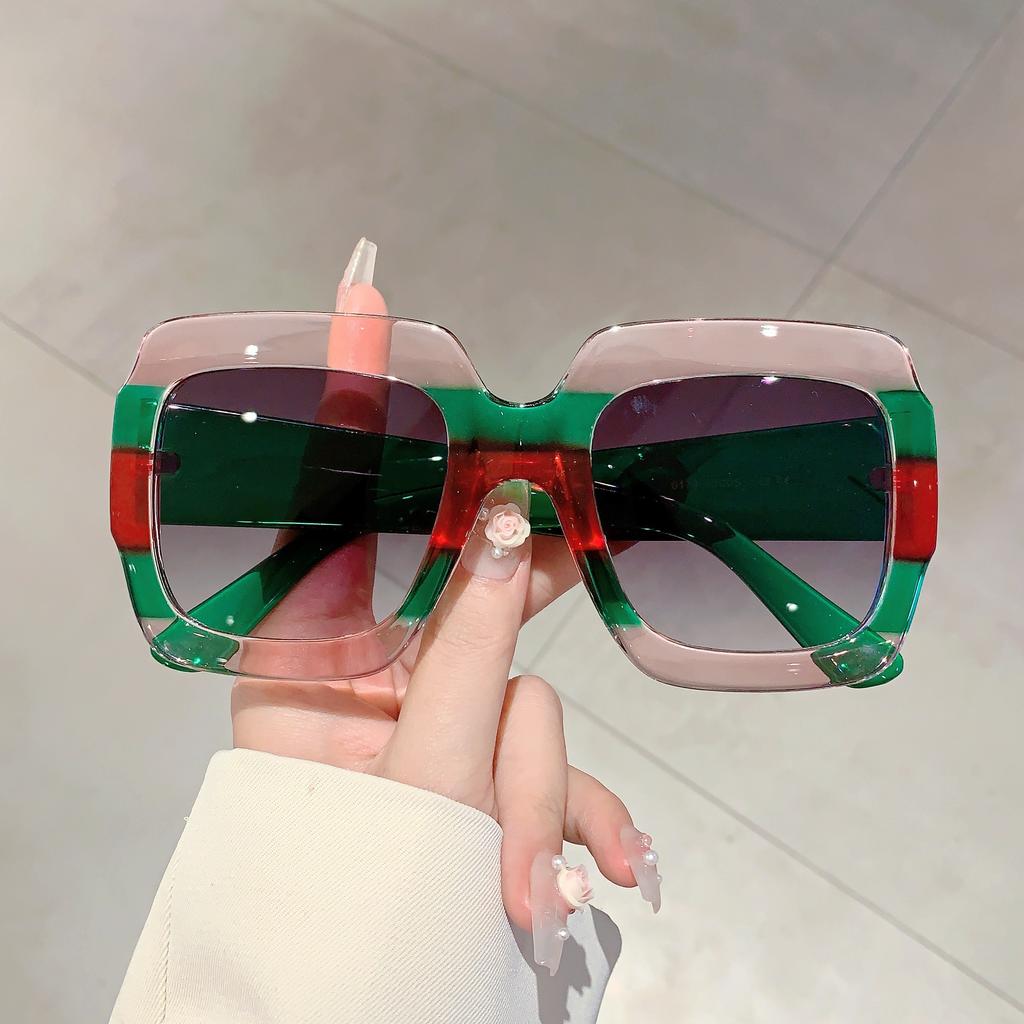Oversized Square Sunglasses Women  New In Vintage Candy Color Gradient Travelling Shades Trendy Outdoor Sun Glasses
