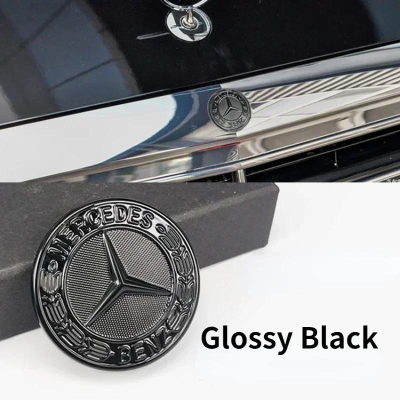 WXUKM1 C200 E200 For Mercedes Benz 38mm 42mm ABS Car Hood Sticker Car Front Grilled Cover Emblem Accessory for Mercedes Benz W203 W204