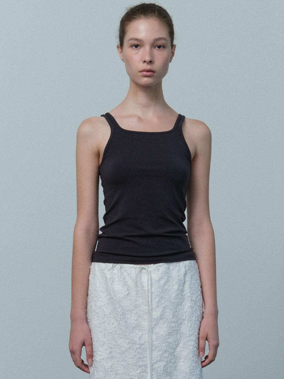 Le Square Neck Sleeveless (Ash Black) Free
