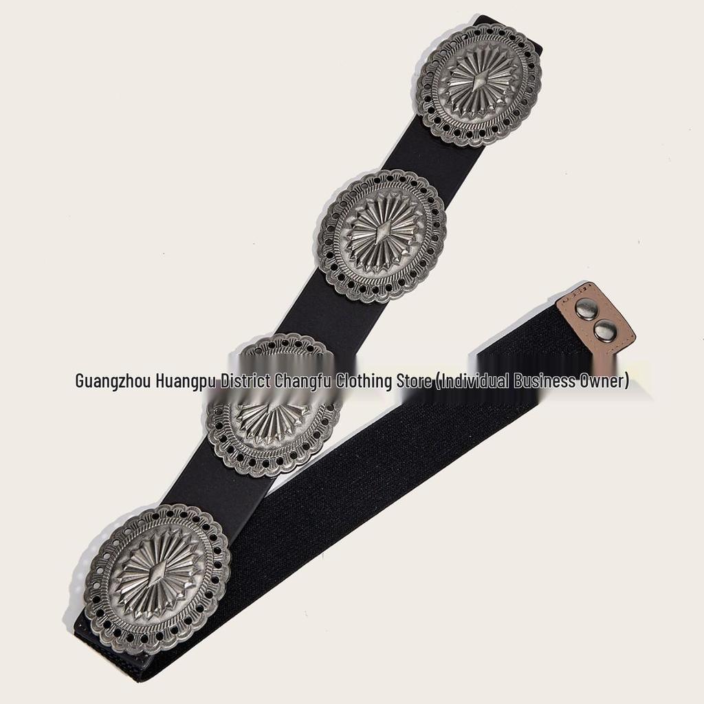 Böhmischer Western Cowgirl Damen Vintage Geschnitzter Leder Breiter Taillengürtel