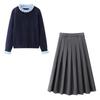 2026 French Ruffle Trim Cardigan & Pleated Skirt Fashion Set