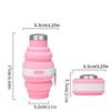 Reusable 475ml Collapsible Water Bottles Retractable Silicone Hiking Cups Portable with Carabiner Folding Drink Cups Coffee