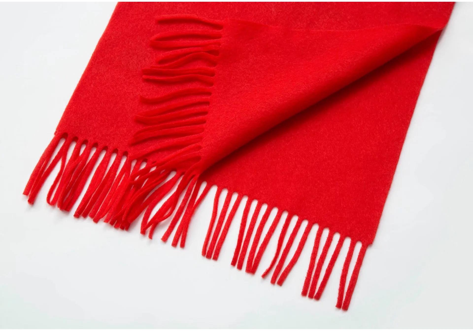 Red Printed Logo Embroidery Scarf for Events  Gatherings Over 175cm