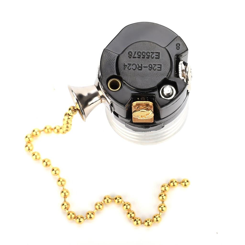 E27 Aluminum Vintage Light Socket with Pull Chain Desk Table Lamp Lighting Holder Screw Base