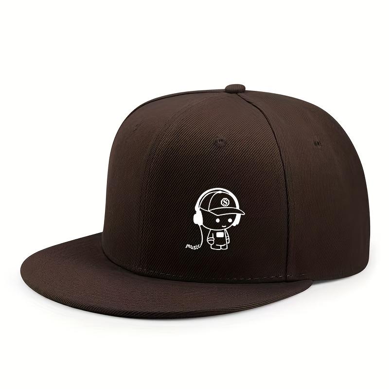 Nova Moda Design de Vilão Boné Casual com Aba Reta para Homens e Mulheres, Versátil ao Ar Livre Hip-hop Chapéu Esportivo de Aba Reta