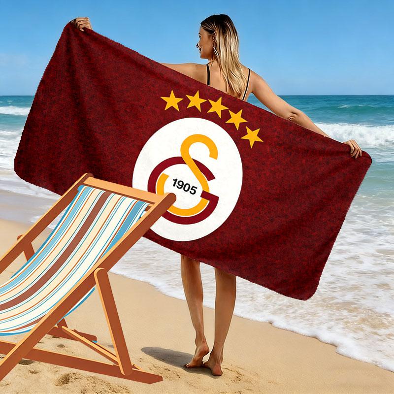 Galatasaray SK Logo Print Beach Towel, Large Soft Quick Dry Towel for Beach Camping Swimming