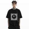 Checkerboard Lightning Smiley Face T-Shirt Retro Grunge Aesthetic Graphic A93