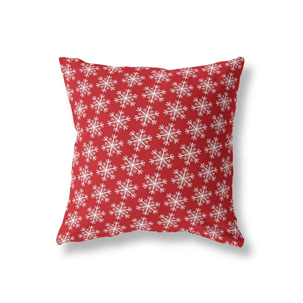 Snowflake Christmas Theme Printing Pattern Polyester Cushion Cover Home Living Room Sofa Decoration Square Pillow Pillow Cover