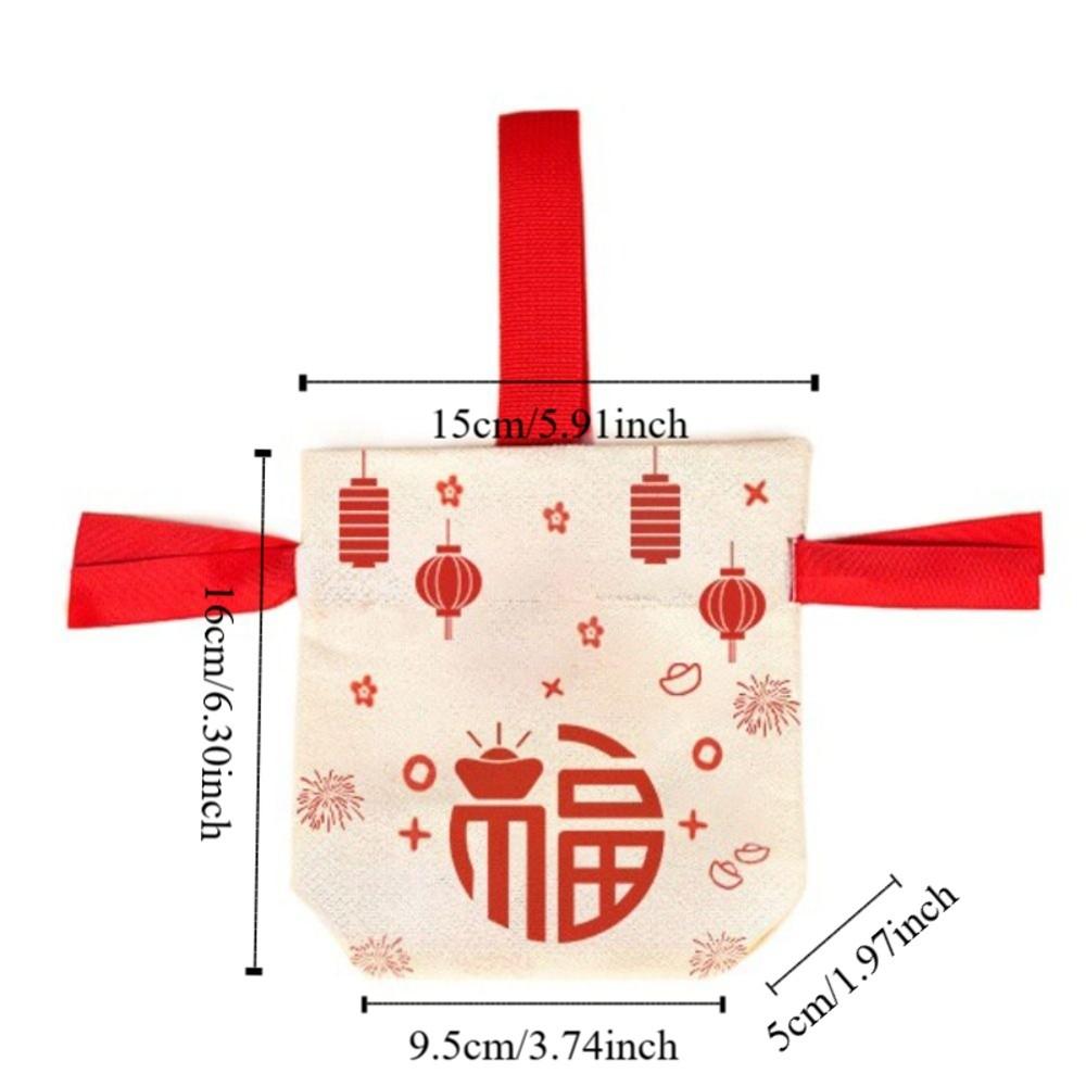 Bowknot Wedding Candy Bag Canvas Chinese Style Handbag Sweet Small Wrist Bag  Party