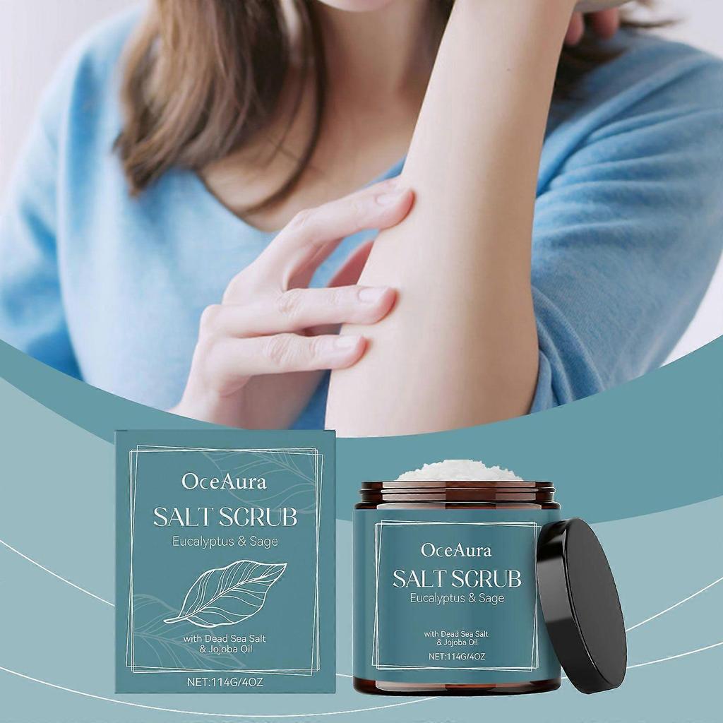 Oceaura Meersalz Körperpeeling ist ein leichtes, leicht abspülbares und glattes tägliches Peeling für Körper und Haut