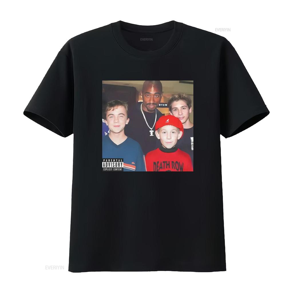 Malcolm In the Middle 2 Pac T Shirt Death Row Vintage Washed Top For Everyday Wear Stretched Comfortable Unisex Homme Casual