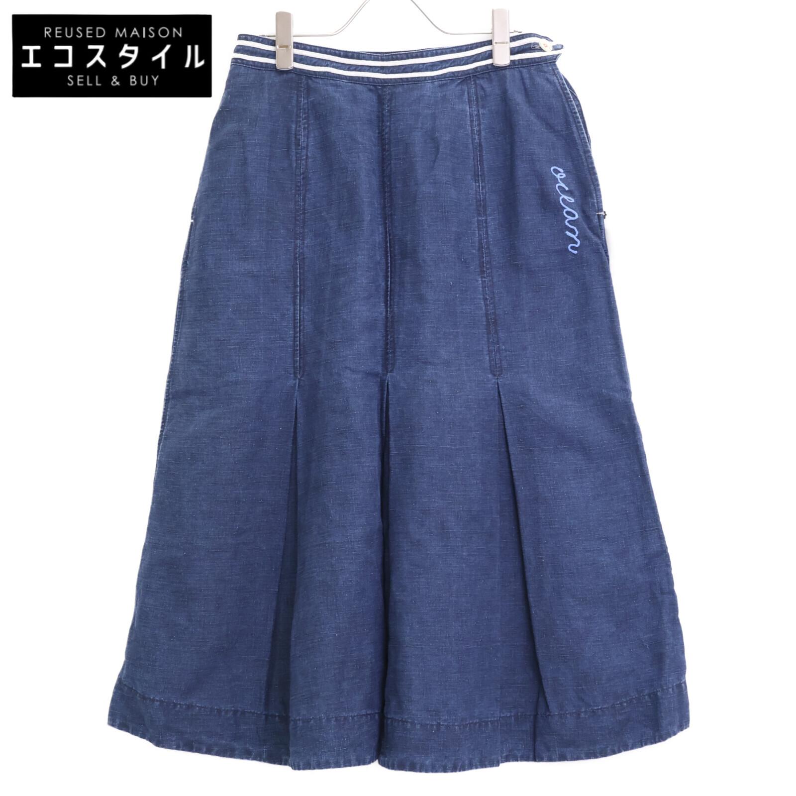 

45R 70440031 Blue linen sailor skirt (indigo) skirt O3 Indigo blueUsed