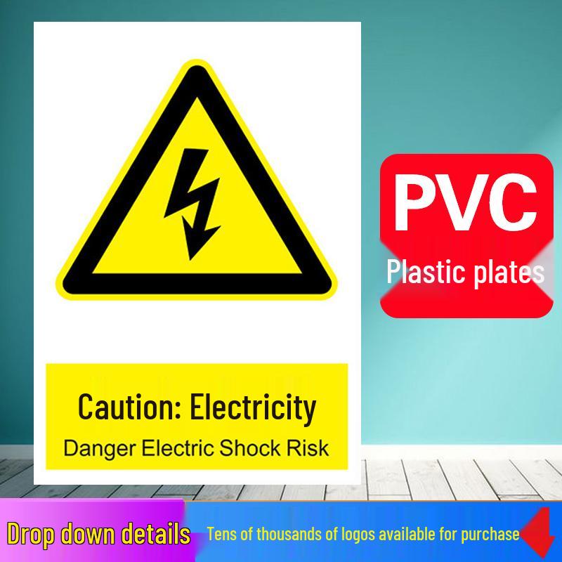 No Smoking or Open Flames Warning Sign - Electric Shock Caution for Construction Sites