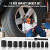 1/2-Inch Air Impact Wrench, High Torque Up To 1400 Ft-lbs, Lightweight 4.6 Lb Design Pneumatic Impact Gun with 11-PCS 1/2-Inch Drive CR-V Steel Impact